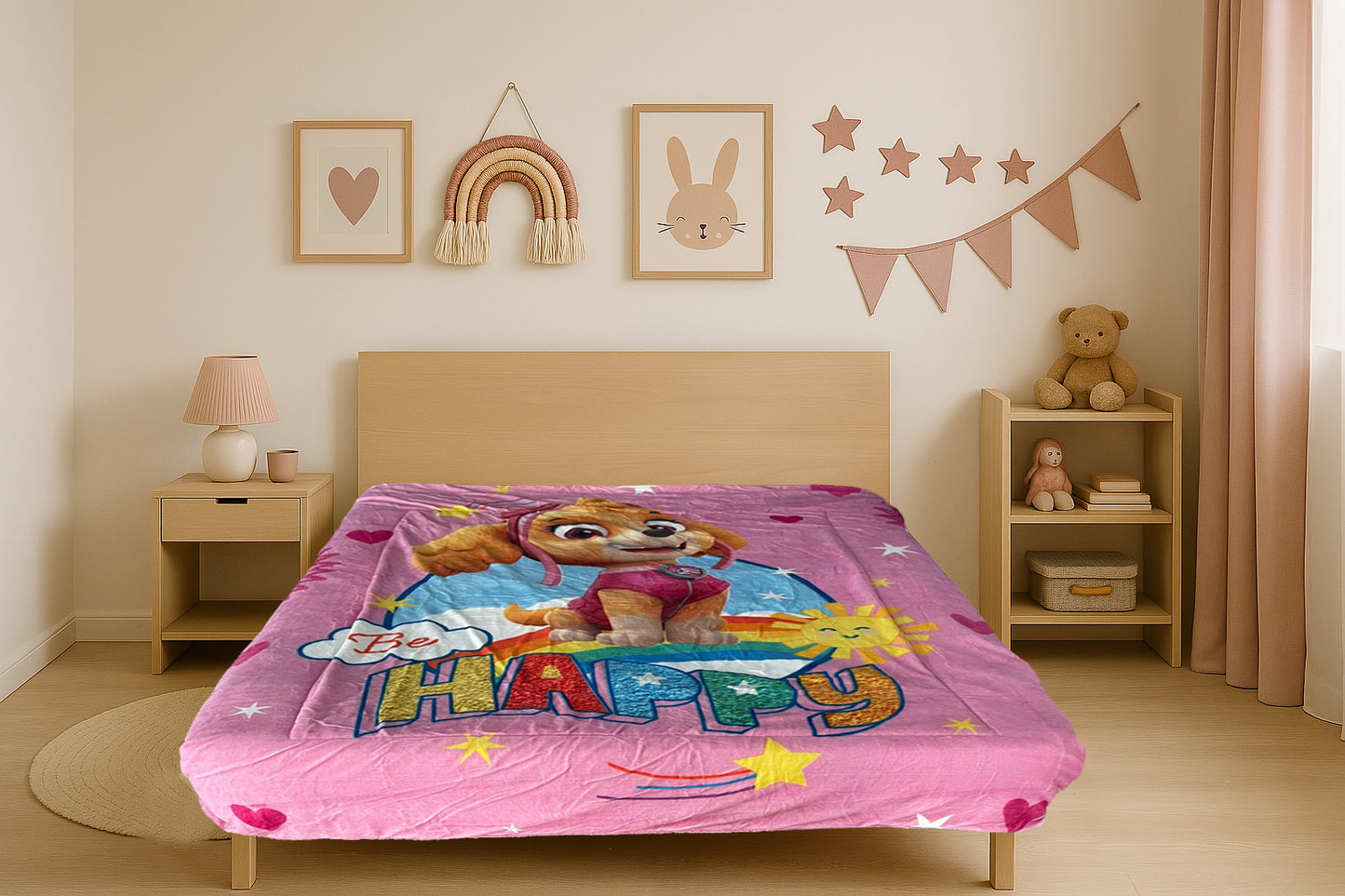 Cobertor de Personajes Matrimonial Para Niña