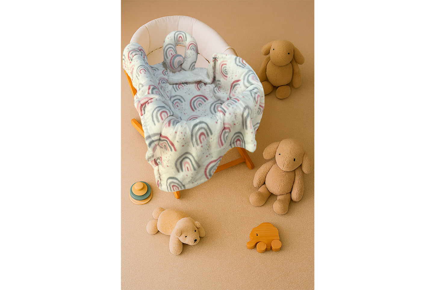 Frazada para Bebe con Cuellera de Peluche