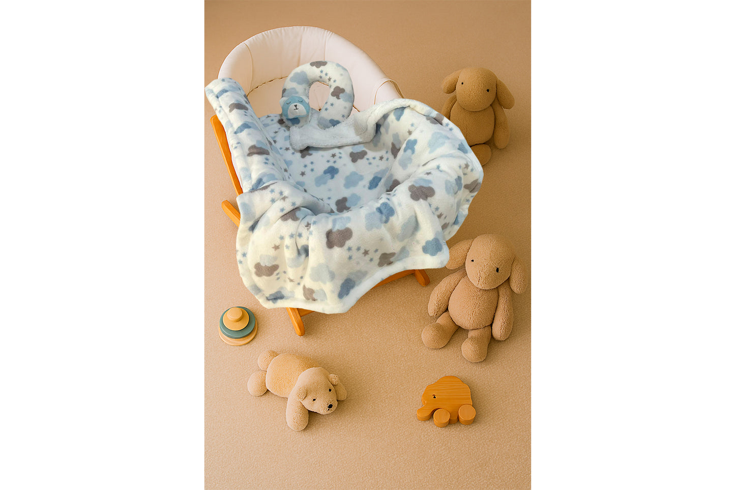 Frazada para Bebe con Cuellera de Peluche