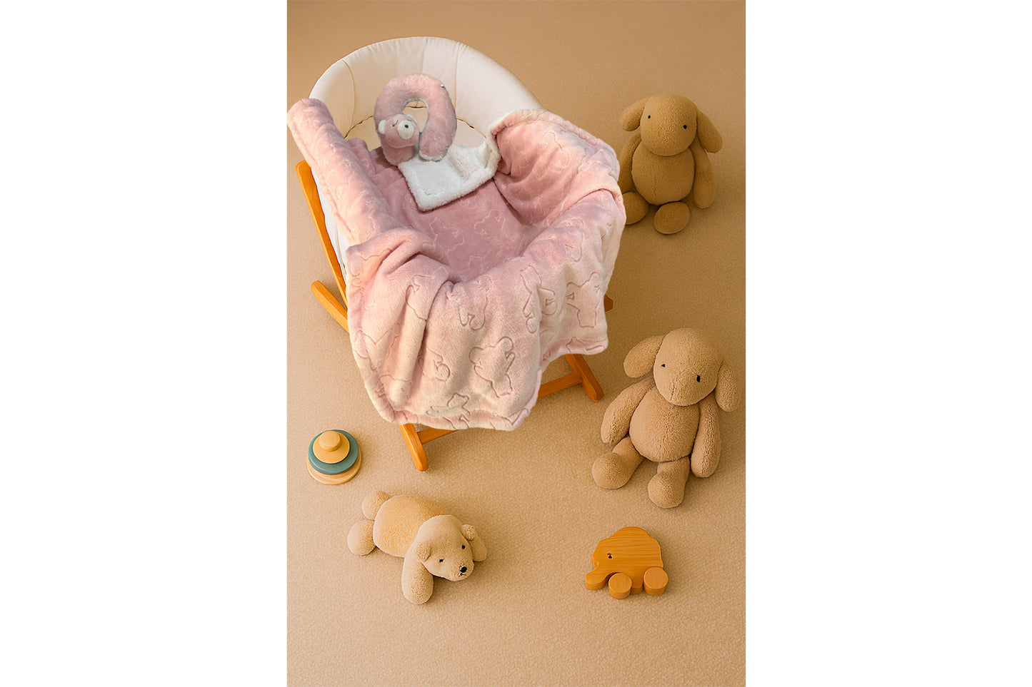 Frazada para Bebe con Cuellera de Peluche