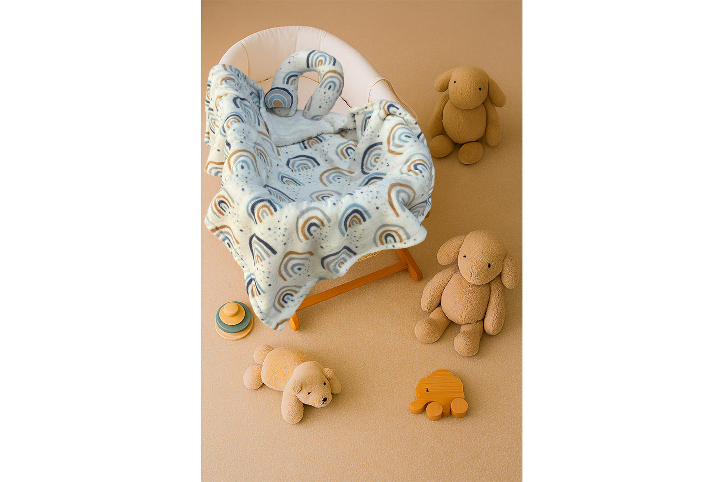 Frazada para Bebe con Cuellera de Peluche