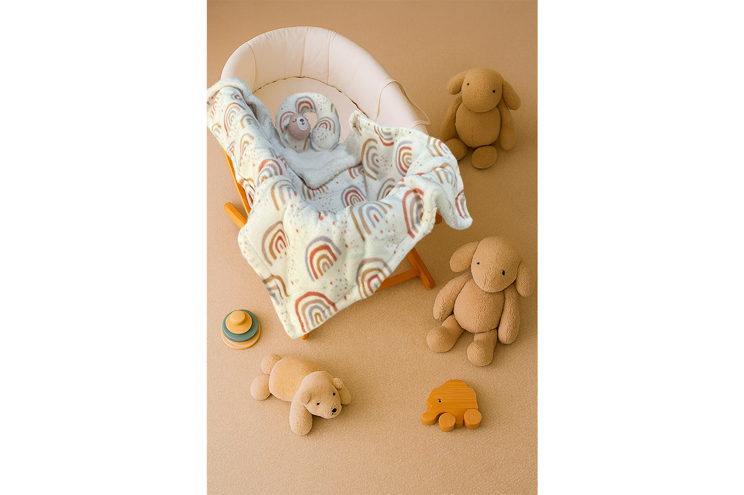 Frazada para Bebe con Cuellera de Peluche