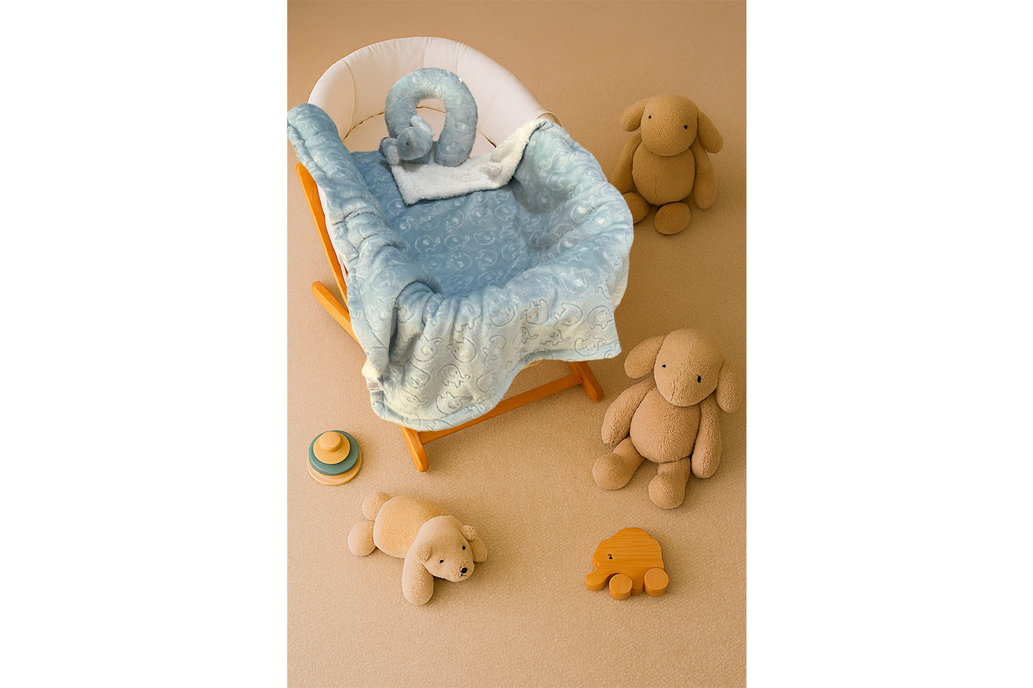 Frazada para Bebe con Cuellera de Peluche