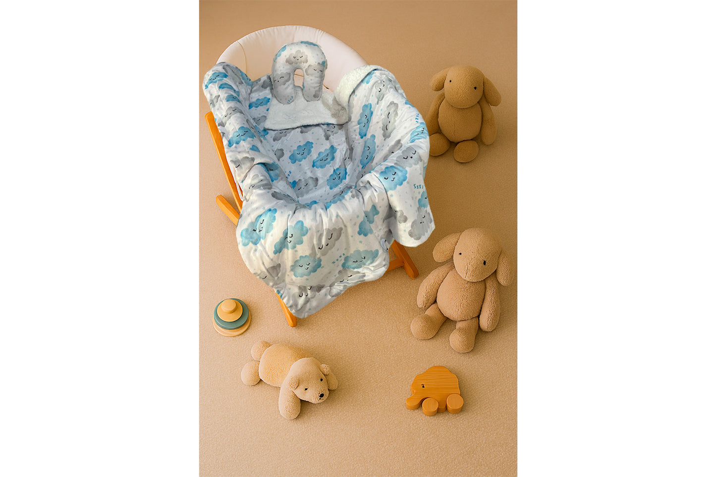 Frazada para Bebe con Cuellera de Peluche