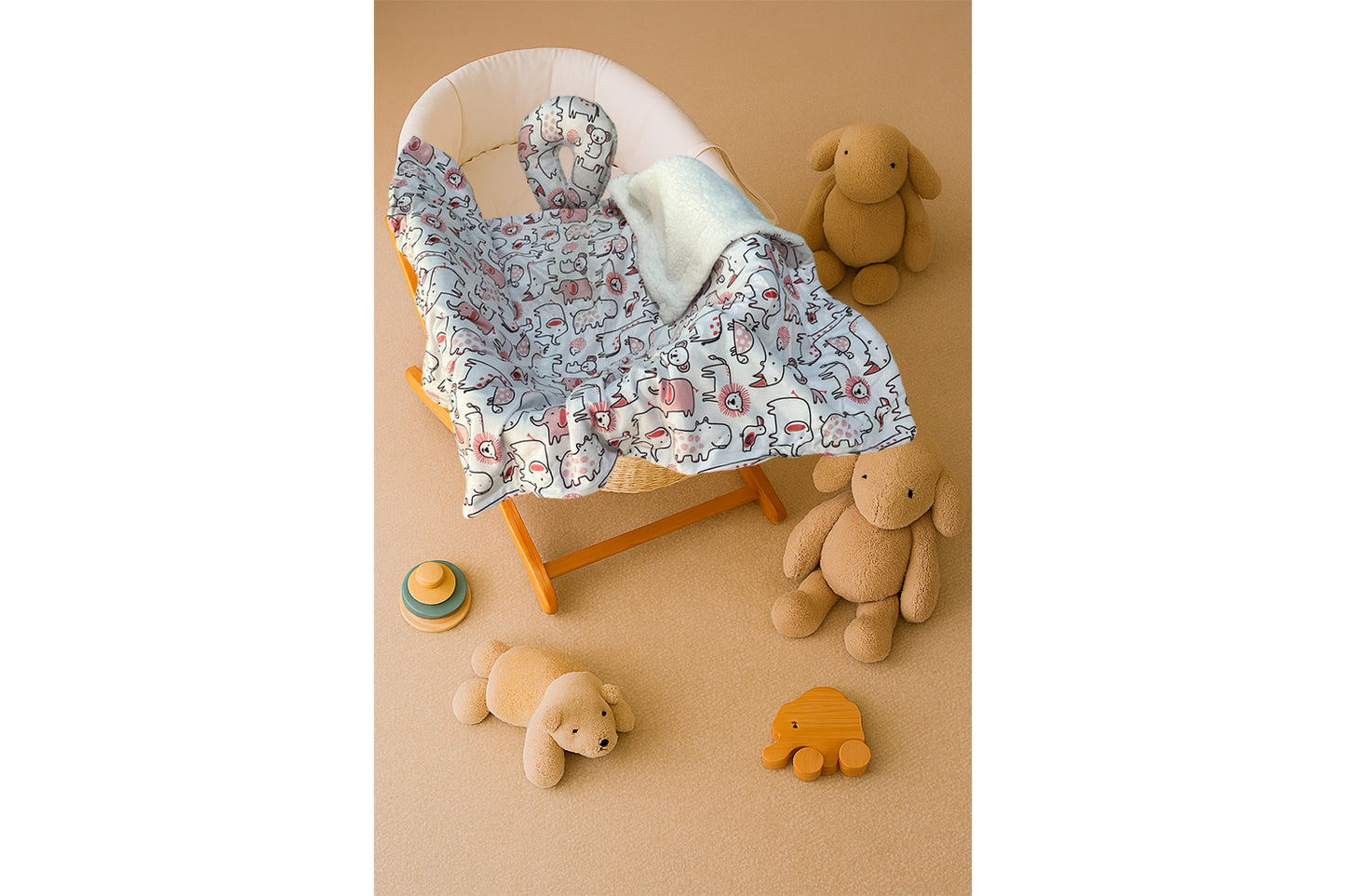 Frazada para Bebe con Cuellera de Peluche